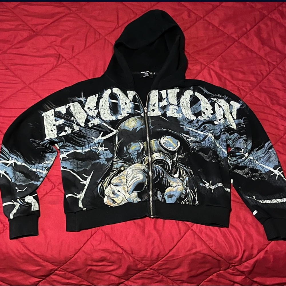 Black and Blue mixed emotion hoodie